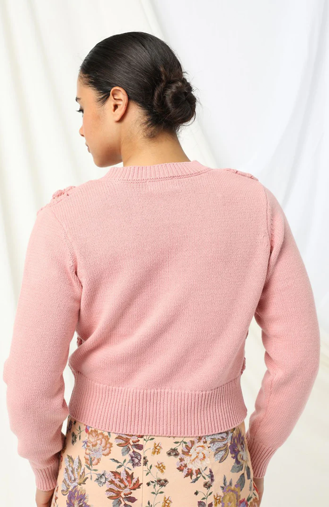 Audrey Knitted Cardigan - Rose