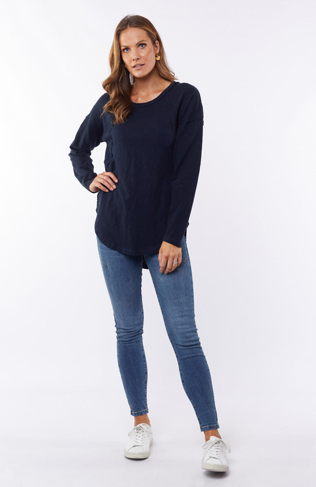 Mackenzie Long Sleeve Crew Tee I Navy