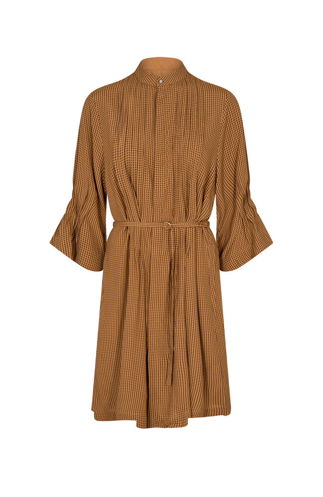 Minja Pepita Dress - Chipmunk