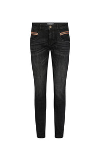 Naomi Chain Brushed Jeans - Black