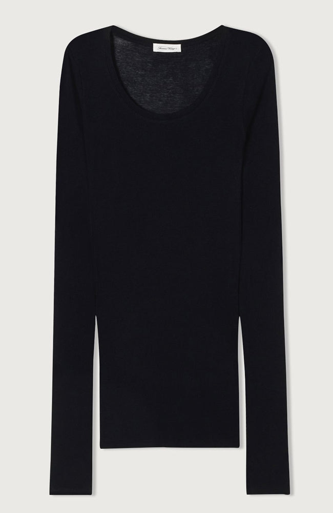 Massachusetts L/S Round-Neck Tee - Black
