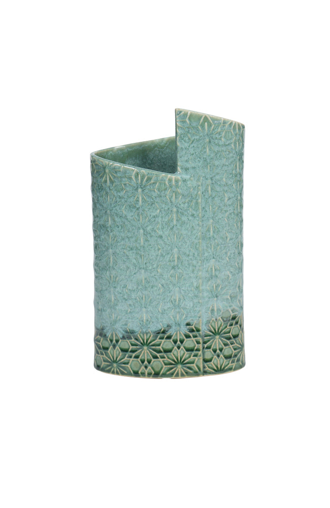Laverton Stone Celedon Fold Vase - Large