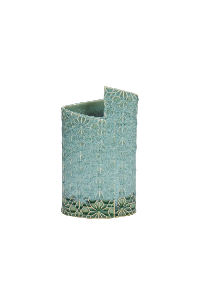 Laverton Stone Celedon Fold Vase - Small