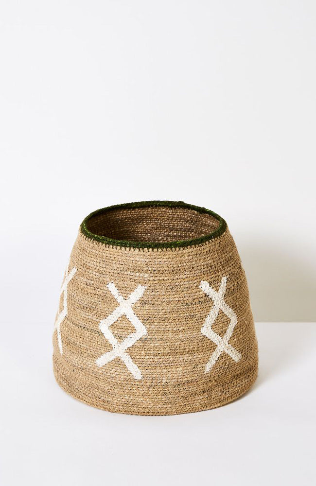 Cali Basket - Natural with Green Rim