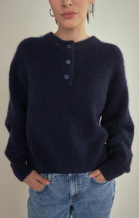 J- East Round Neck Pullover - Navy