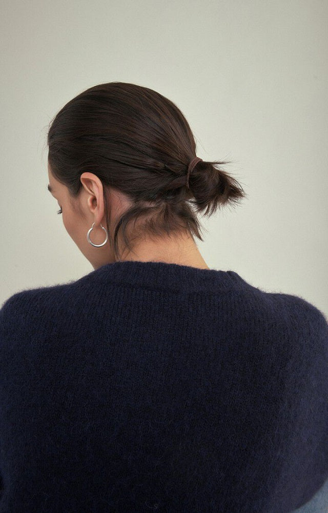 J- East Round Neck Pullover - Navy