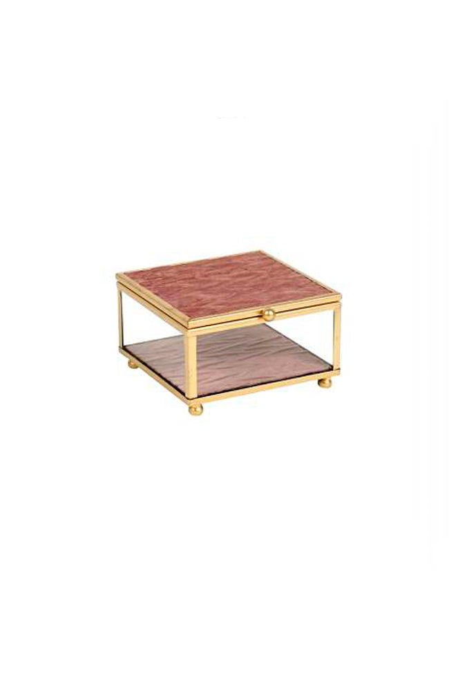 Georgie Pink Gold Trinket Box Square