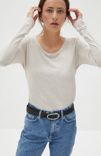 Jacksonville Scoop-Neck L/S Tee - Cream