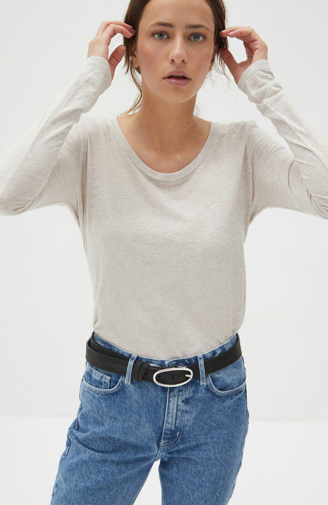 Jacksonville Scoop-Neck L/S Tee - Cream