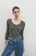 Jacksonville Scoop-Neck L/S Tee - Charcoal