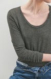 Jacksonville Scoop-Neck L/S Tee - Charcoal