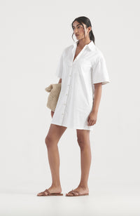 Tribute Shirt Dress - White