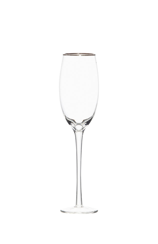 Camilla Silver Rim Champagne Glass
