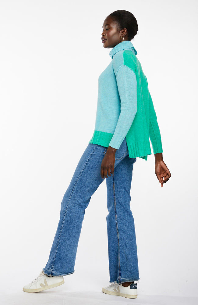 2 Colour Rollneck - Turquoise