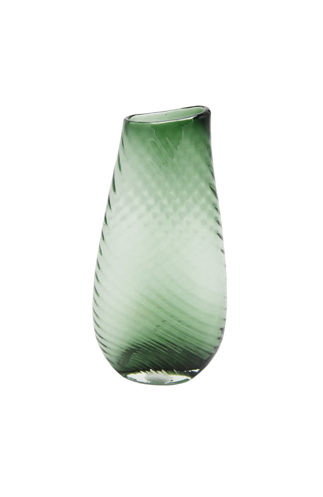 Yoke Angled Frost Glass Vase - Lge
