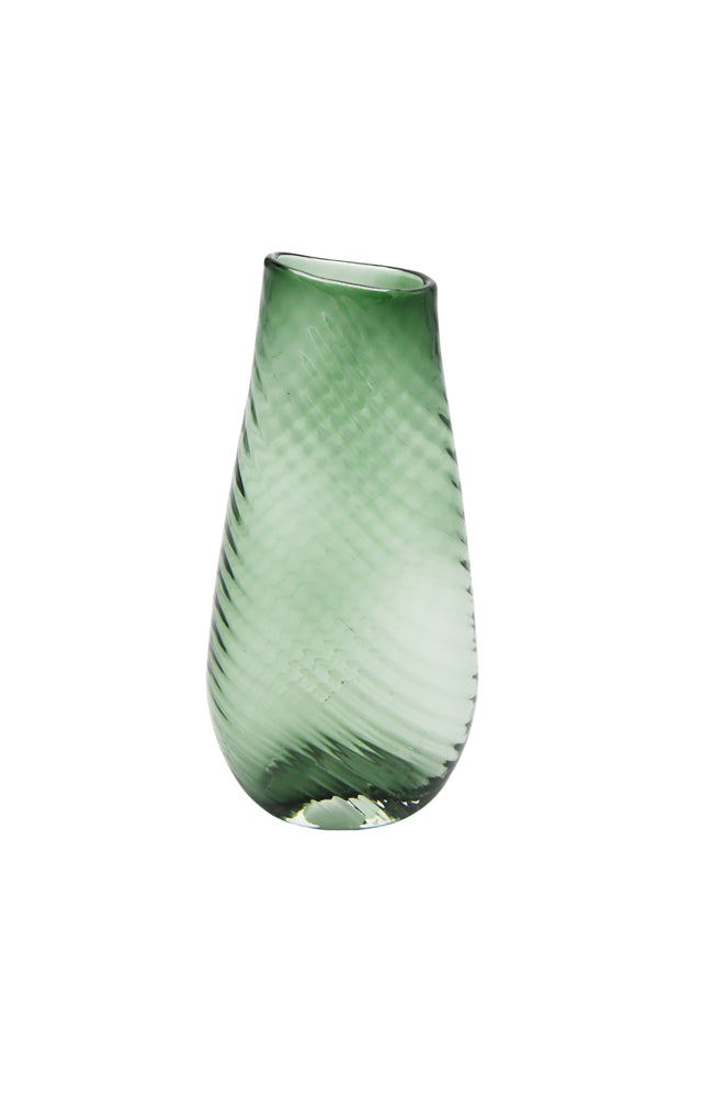 Yoke Angled Frost Glass Vase - Sml
