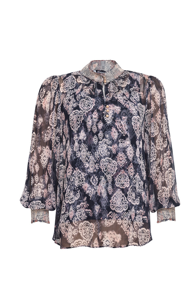 Devotion Blouse - Indigo Multi