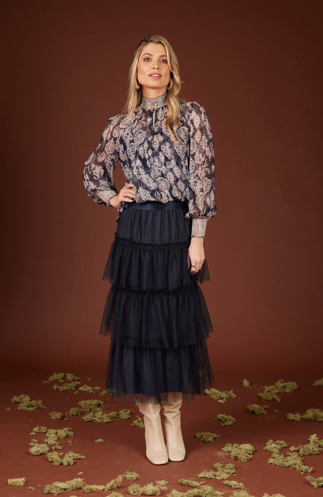 Devotion Blouse - Indigo Multi