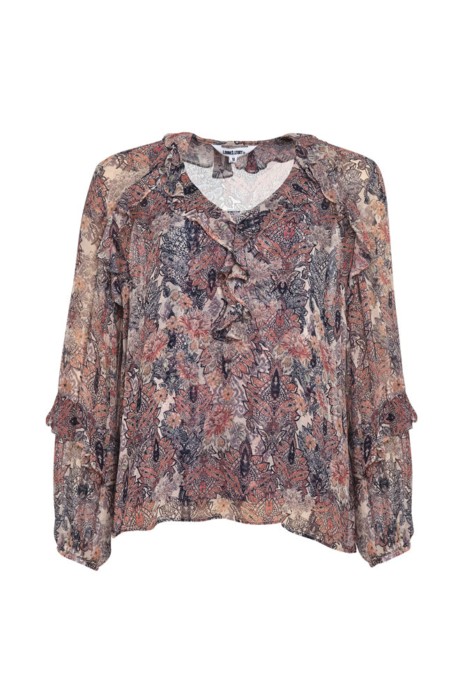 Cleopatra Blouse - Bone Multi