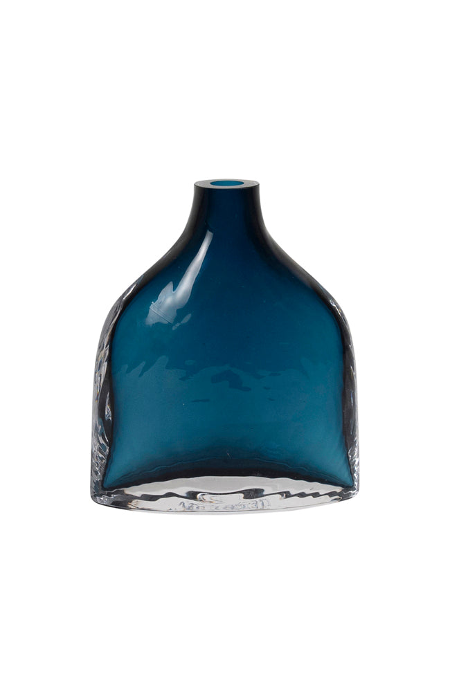 Yamba Glass Blue Bottle Vase - Small