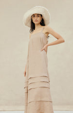 Angela Dress - Tan Stripe