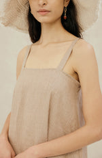Angela Dress - Tan Stripe