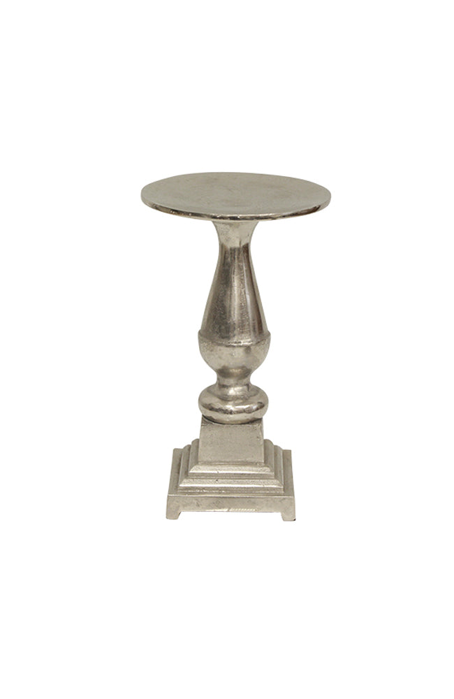 Brushed Silver Candle Plate - Tall