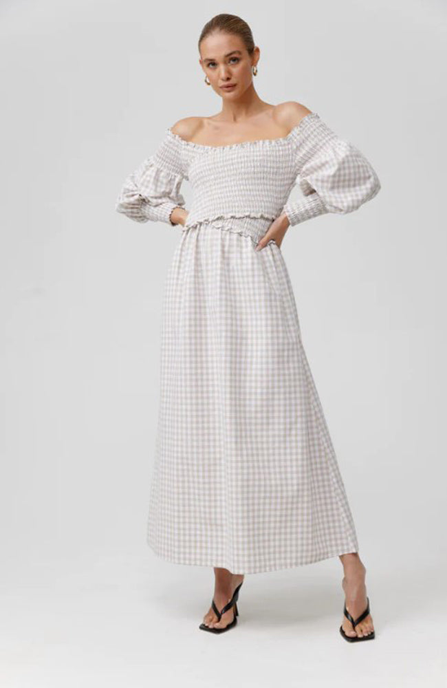 Cuba Dress - Natural Gingham