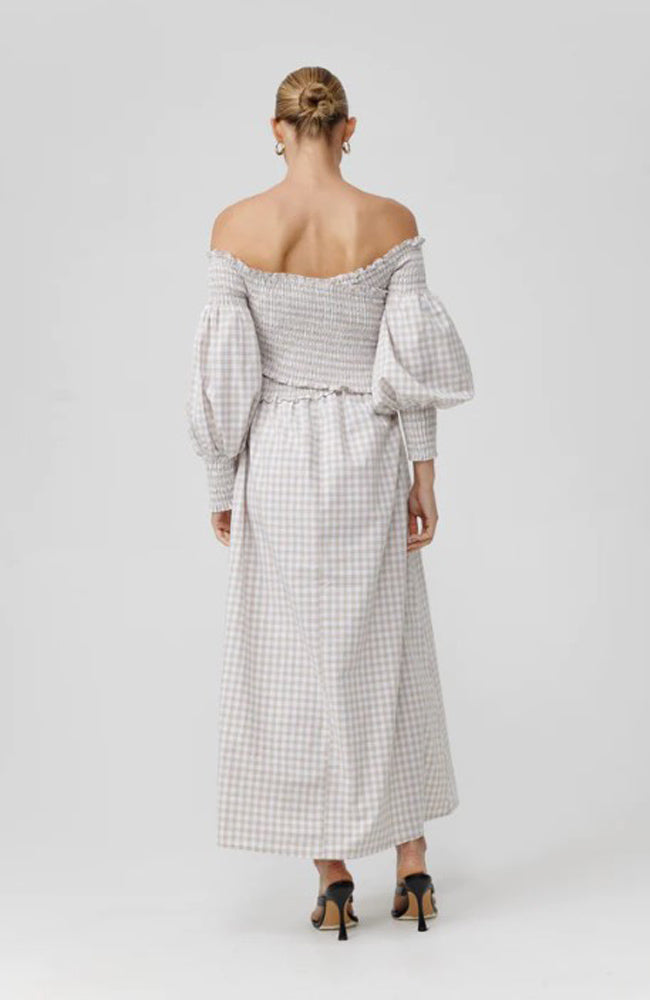 Cuba Dress - Natural Gingham