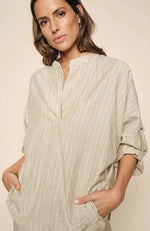 Ginny Stripe Blouse - Olive