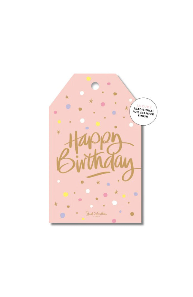 Peachy Confetti Happy Birthday  - Tag