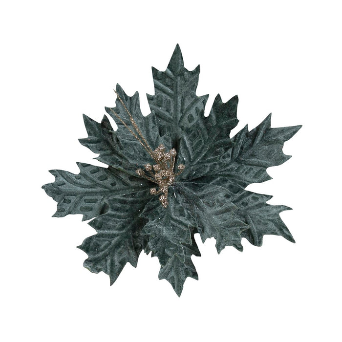 Clip on Poinsettia Deep Peacock & Teal (ass colours)