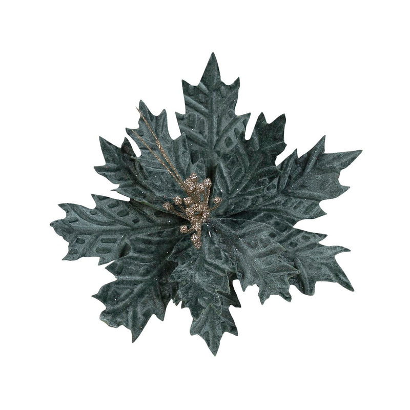 Clip on Poinsettia Deep Peacock & Teal (ass colours)