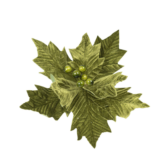 Clip on Poinsettia Dark Olive