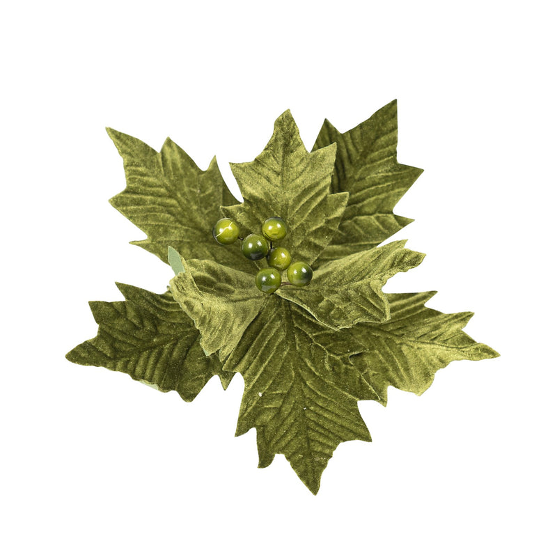 Clip on Poinsettia Dark Olive