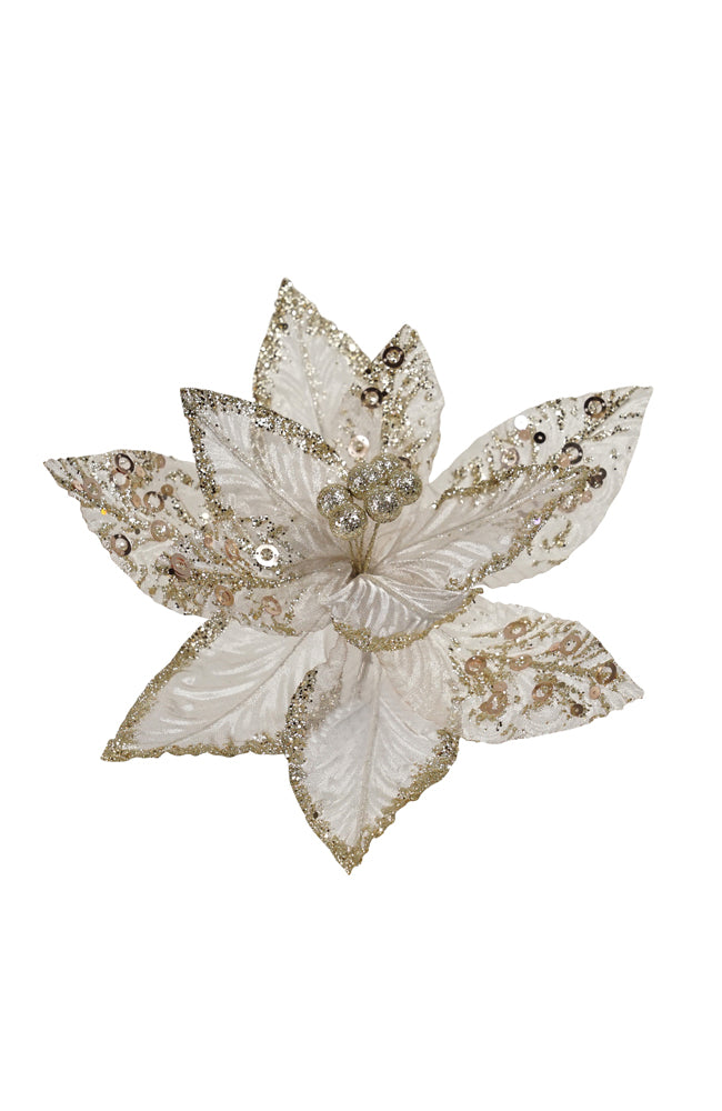 Poinsettia Sheer Champagne Sequin