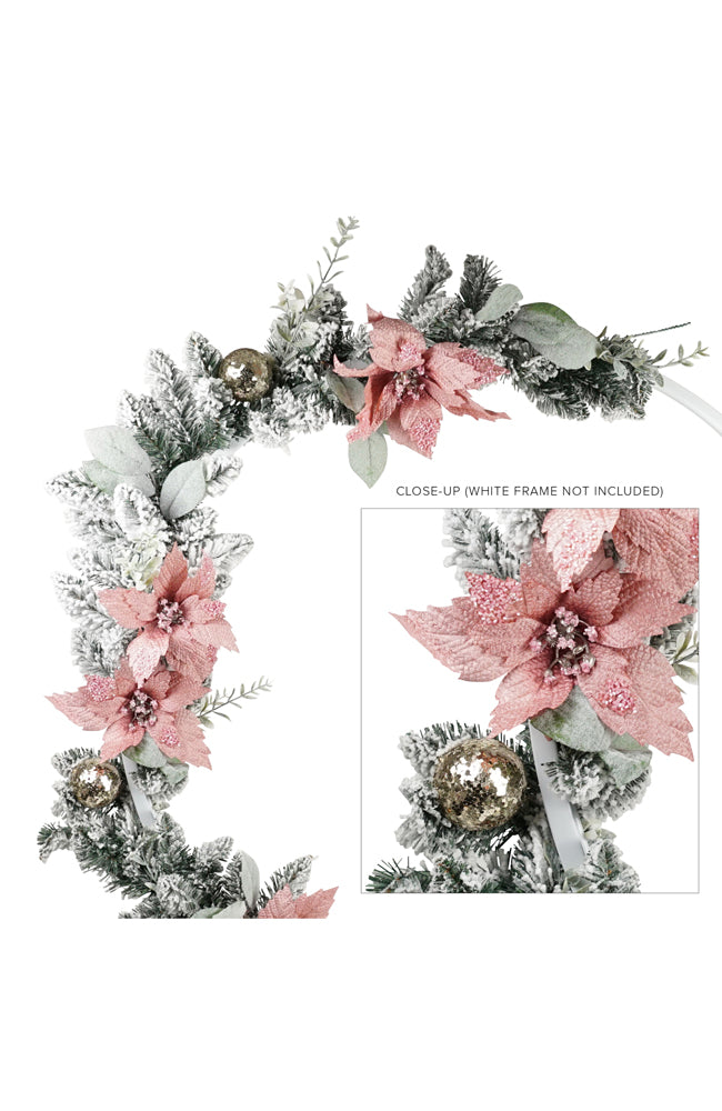 Pink Poinsettia Wreath Large
