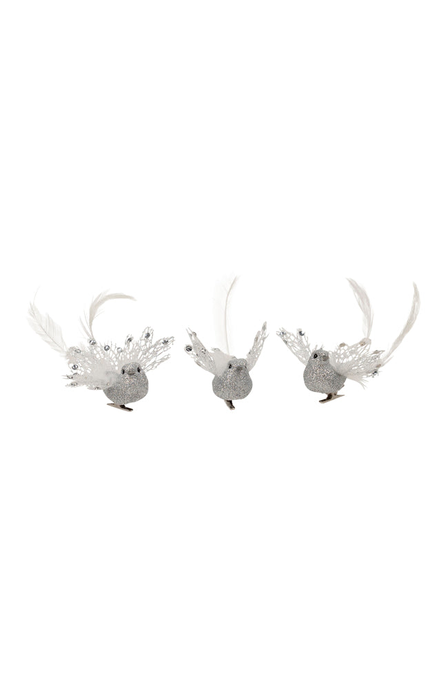 Feather White Silver Bird Sheer Wings