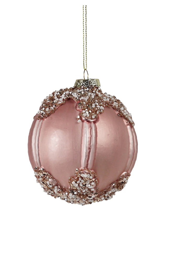 Dusk Pink Encrusted Bauble