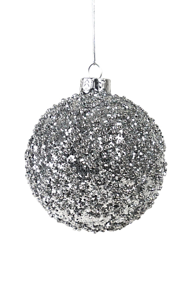 Silver w Silver Beads Bauble Round