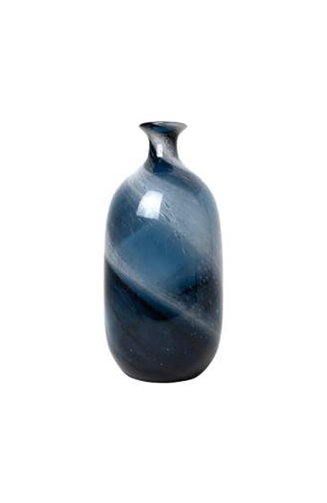 Blue Swirl Glass Vase - Large