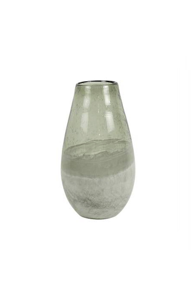 Cristo Grey Glass Teardrop Vase