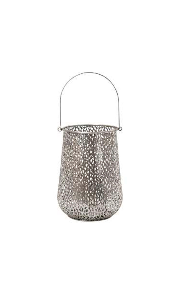 Forme Silver Metal Lantern - Large