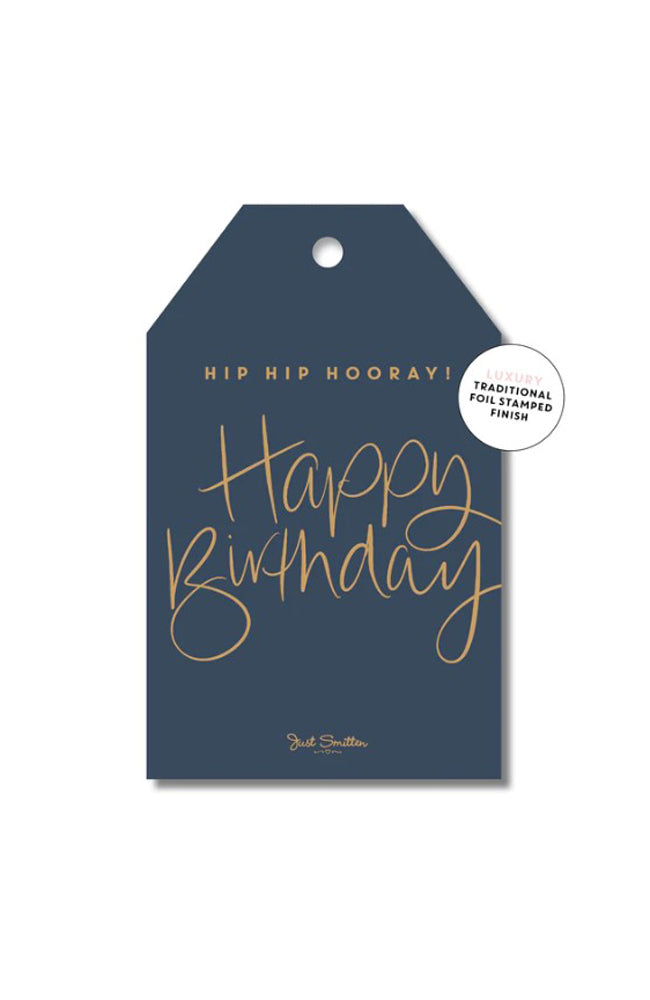Birthday Script - Navy - Tag