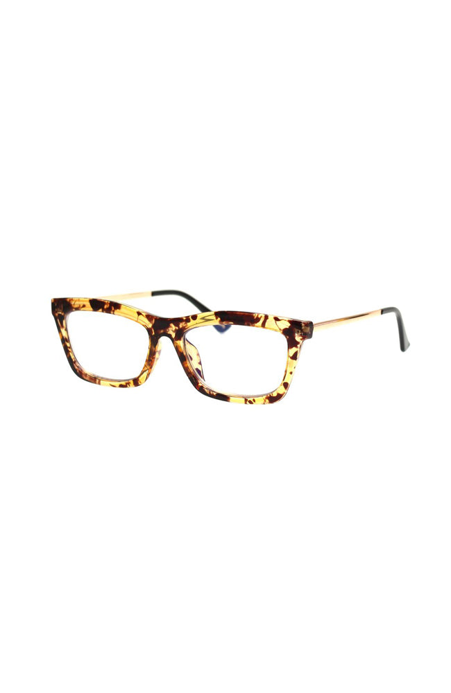 Bowery Glasses - Honey Turtle Blue Light