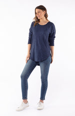 Heritage Mackenzie Long Sleeve Crew - Navy