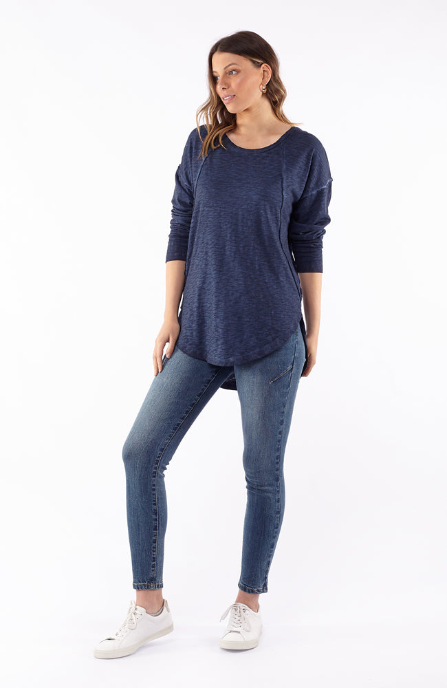 Heritage Mackenzie Long Sleeve Crew - Navy