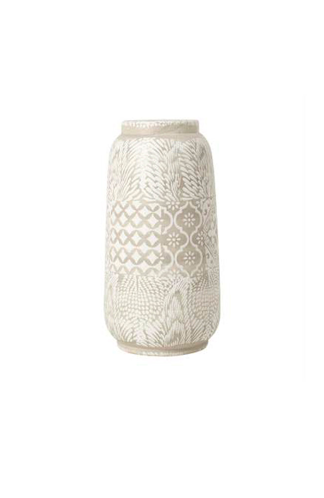 Mawson Ceramic Patchwork Vase Taupe - Large
