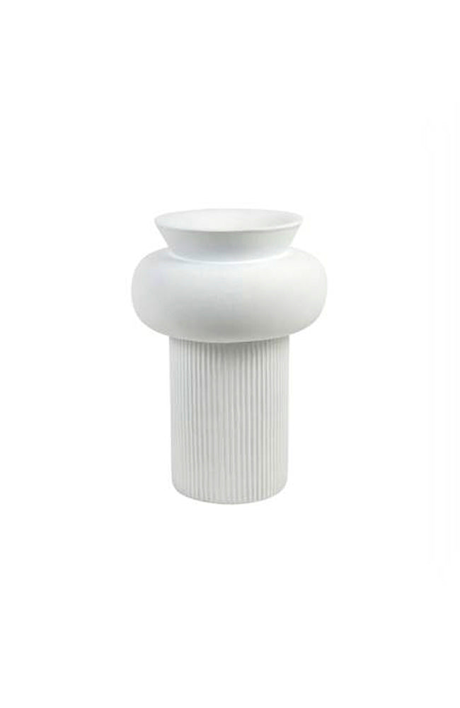 Pierce Resin Matt White Bulb Vase - 2 sizes