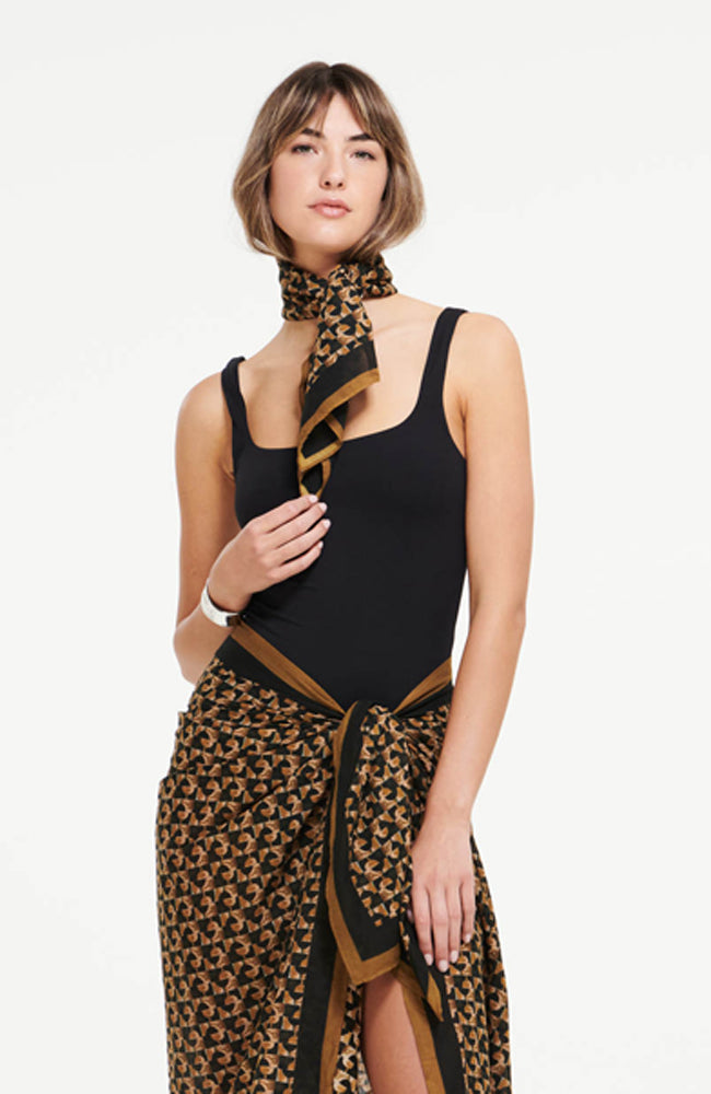 Scarf - Deco Tan Silk/Cotton